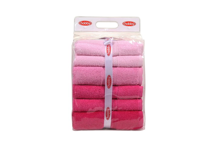 Aucune Juego de 4 toallas de baño - 70 x 140 cm - Rosa
